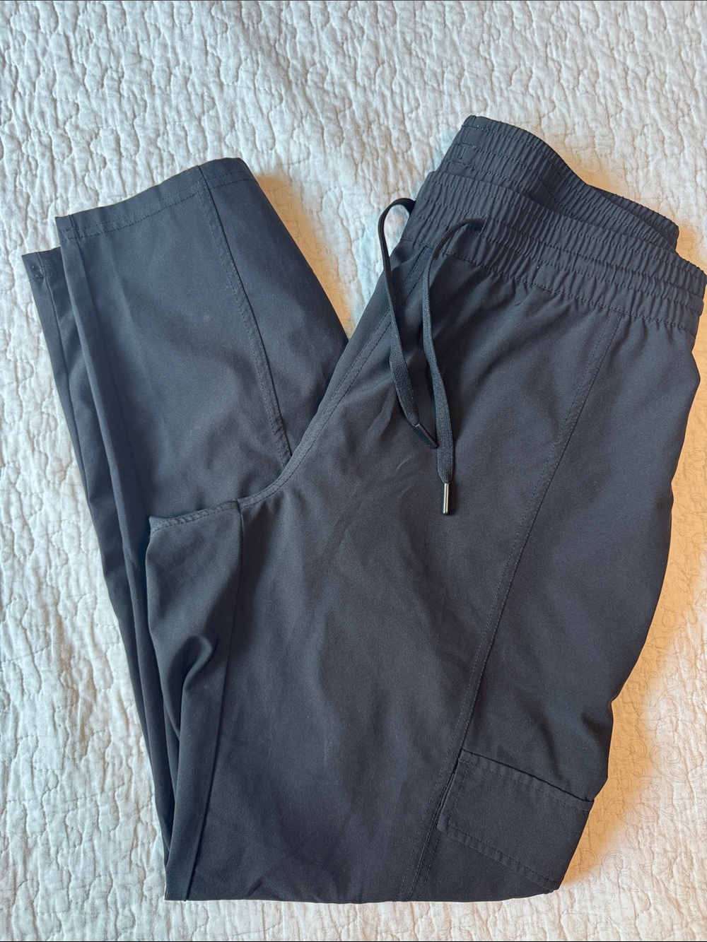 Mono B Black Women's Cargo Joggers with Drawstring Waist